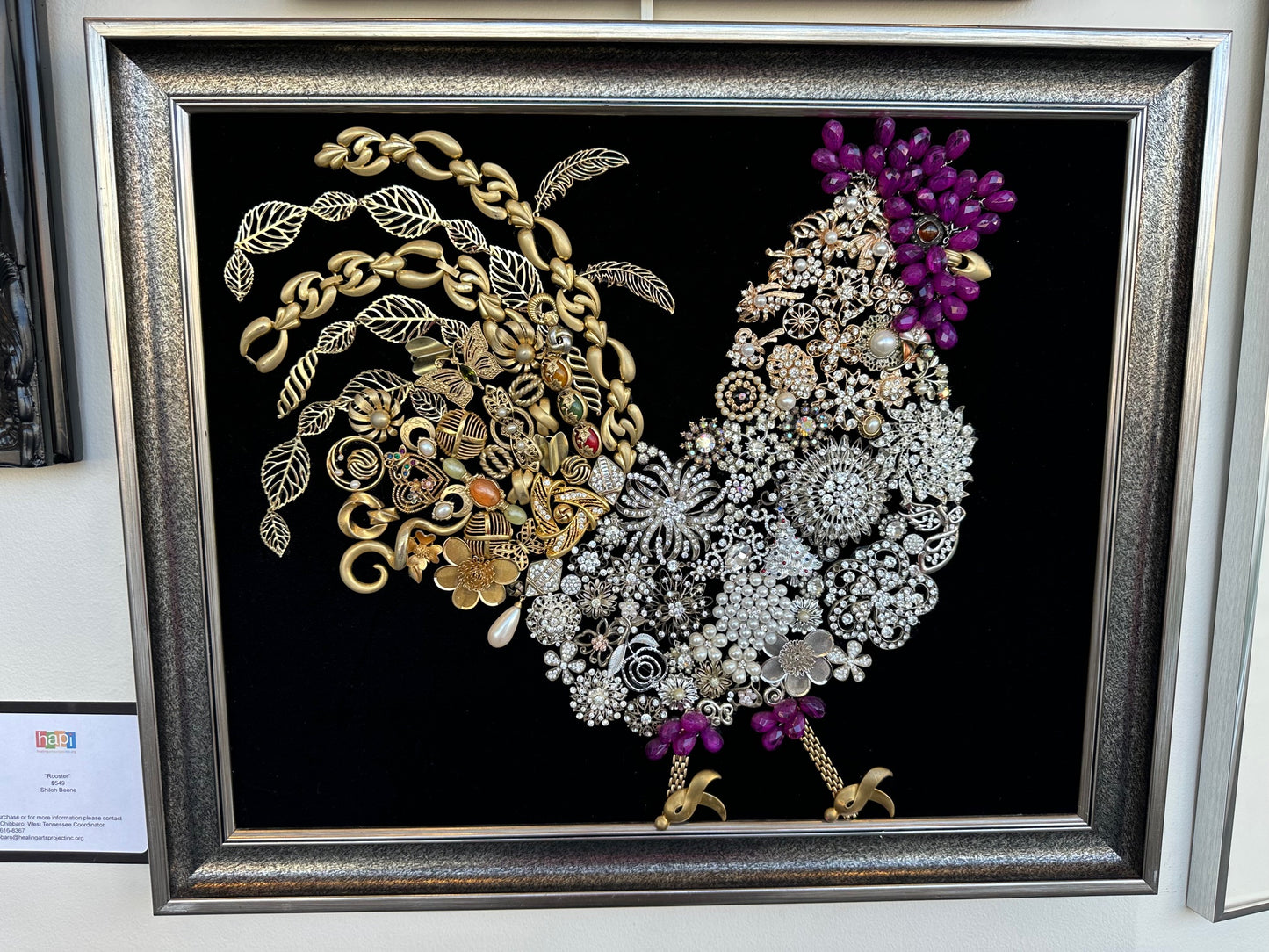 Rooster, approximately 19x23 in frame