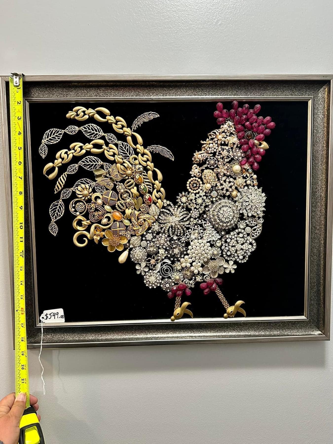 Rooster, approximately 19x23 in frame