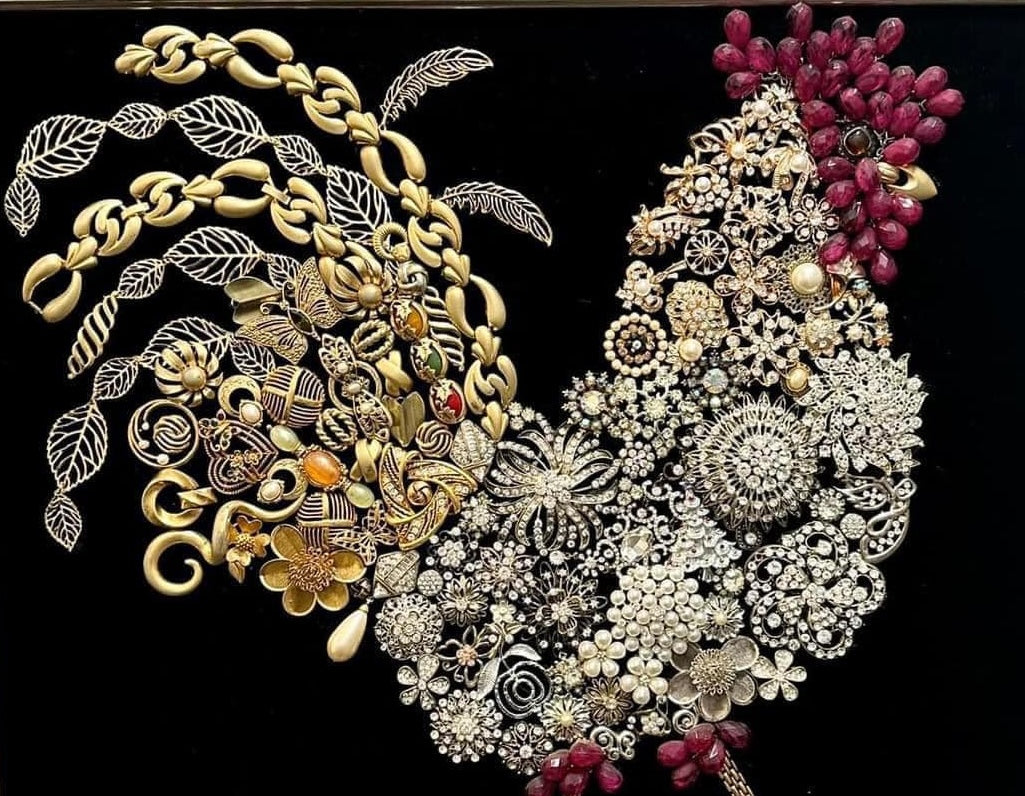 Rooster, approximately 19x23 in frame